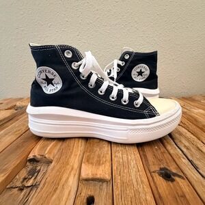 Converse Chuck Taylor All Star Move High Top Black White Platform Womens 9.5